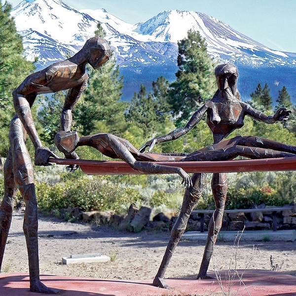 Located in the shadow of Mount Shasta, the Living Memorial Sculpture Garden is dedicated to the many fallen by war and the effects of war. 