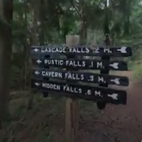 Visitors can access Rustic Falls via a short, easy hike from the Cascade Creek trailhead.