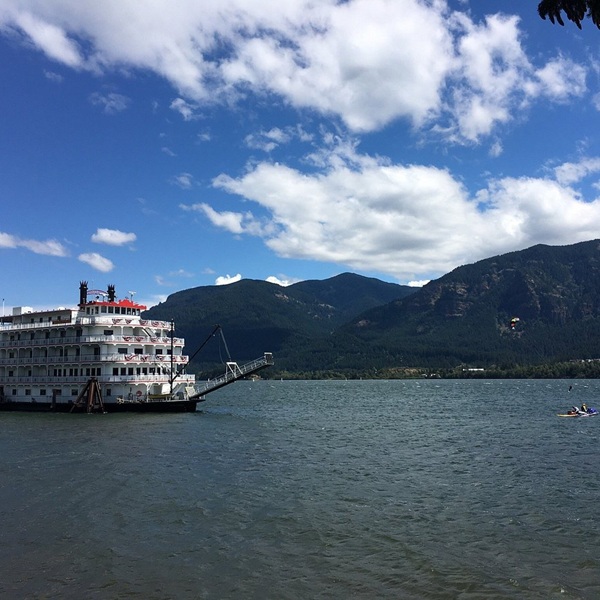 Cruise passengers typically disembark in Stevenson to explore the town's walkable downtown, riverfront parks, local shops, and museums while enjoying views of the Columbia River Gorge.