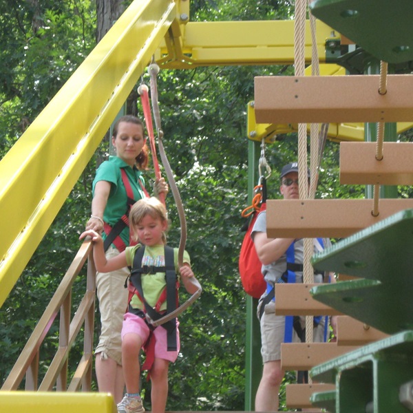 There are age-appropriate courses and challenges that allow family members to enjoy the challenge of the adventure together. 