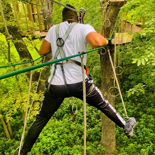 The course includes over 40 exciting and challenging obstacles, ranging from swinging bridges to Tarzan swings, catering to thrill-seekers and adventure enthusiasts. 