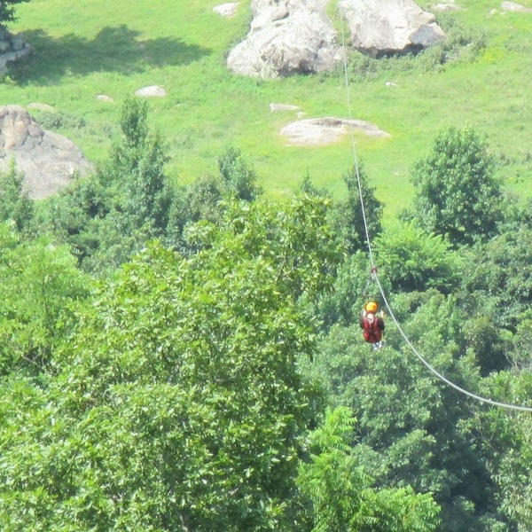 The ranch features multiple ziplines, each varying in length and speed, providing a range of thrilling experiences for different comfort levels. 