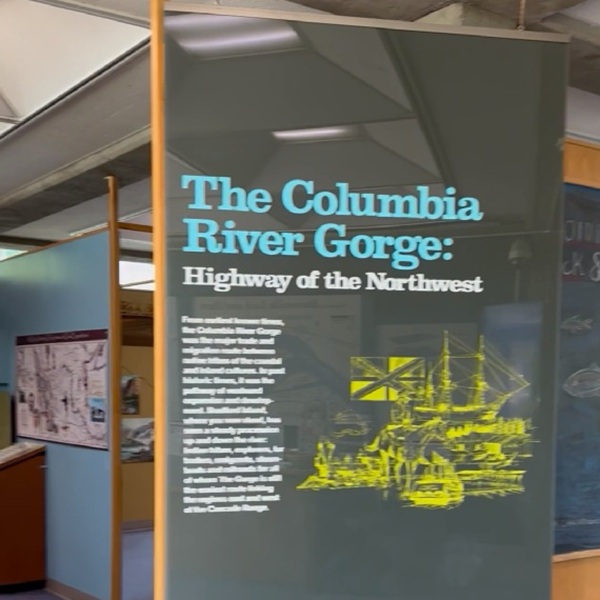 The visitor centers show interactive exhibits of the dam as an important educational site for learning about renewable energy, river ecology, fish conservation, and Columbia River history.