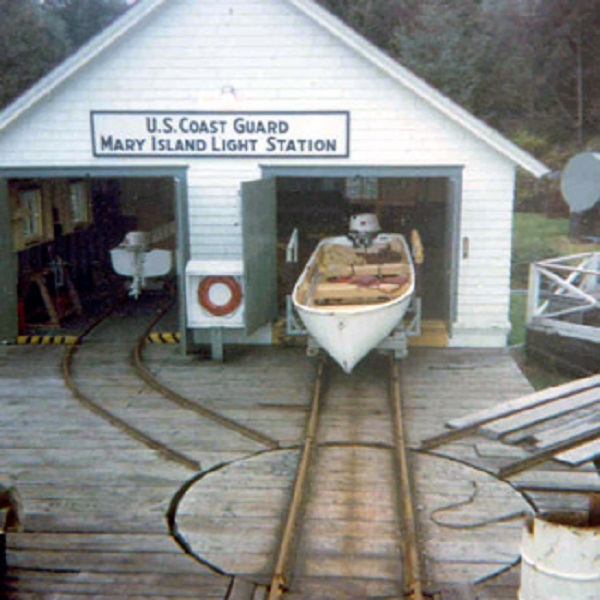 The lifesaving boats at the nearby Mary Island Light Station.