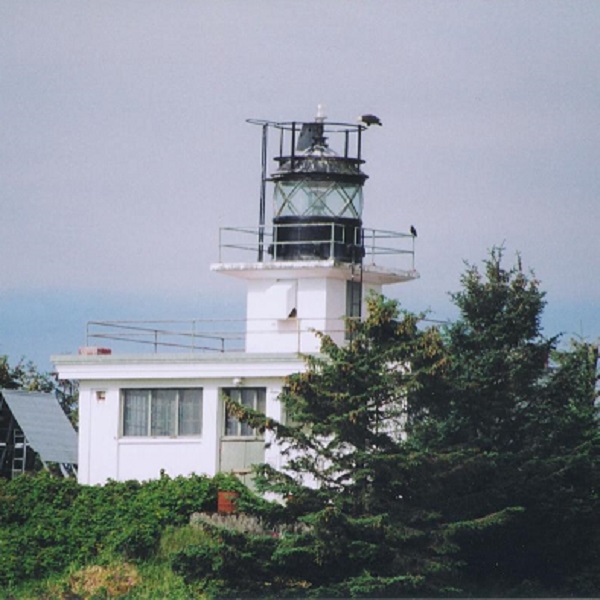 The Guard Island Lighthouse is at the entrance to Tongass Narrows.