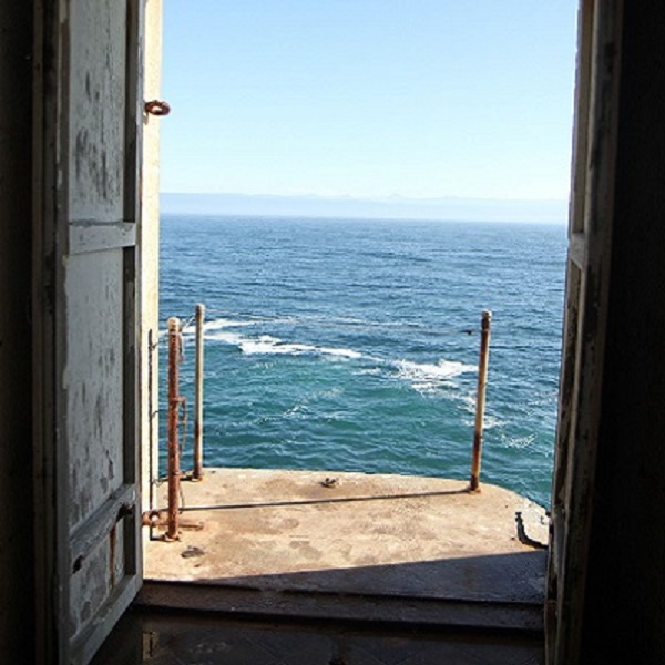 The view from the lantern room towards Crescent City and the Redwood Coast. 