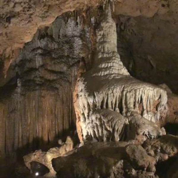 The limestone formations have grown slowly over thousands of years. 