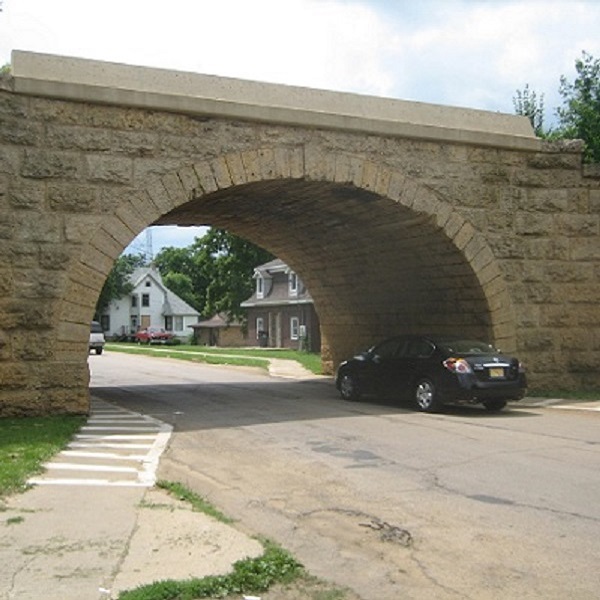 The Illinois Central Stone Arch Railroad Bridges are a trio of limestone railroad bridges in the city of Dixon. Built during the 1850s, the bridges remained in use by the railroad until 1985, and the three bridges were added to the U.S. National Register of Historic Places in 1987. 