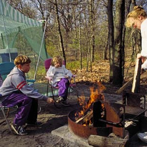 Each campsite includes a fire ring and picnic table for easy preparation of S’mores, a camping tradition. 
