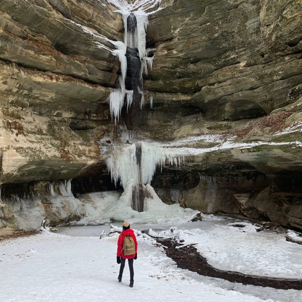 Winter offers waterfalls frozen in time. 