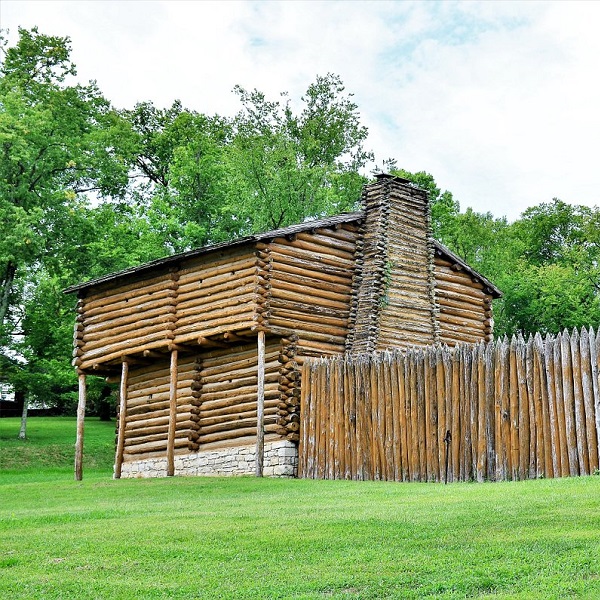 Log structures represent various aspects of military frontier life. 