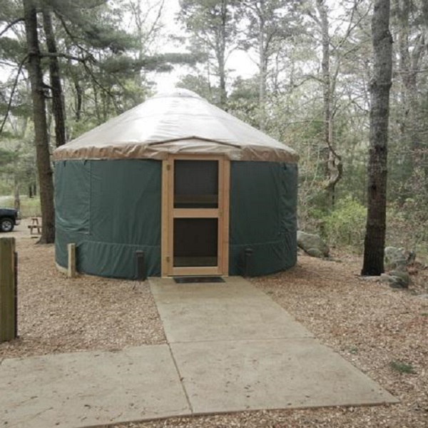 Yurts are available for rent during the main recreation season. 