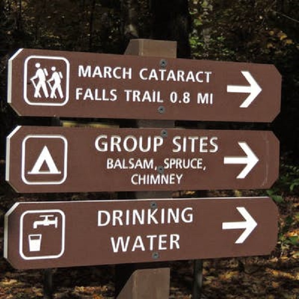 The mile-and-a-half March Cataract Falls trail is well marked. 