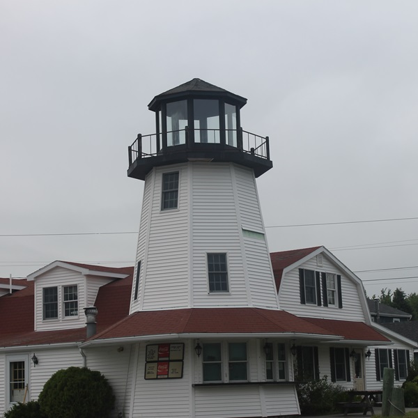 The Trenton Lighthouse is not really a lighthouse, but honors other lights along the coast of Maine.