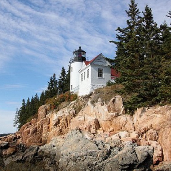 The Bass Harbor Lighthouse sits as one of the closest lighthouses to Mt. Desert Rock, 26 miles away.
