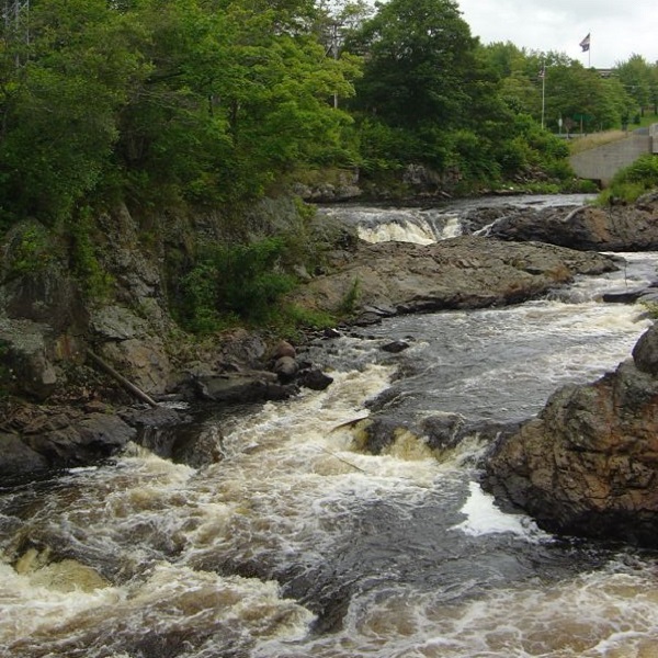 The Bad Little Falls of the Machias River are in downtown Machias.
