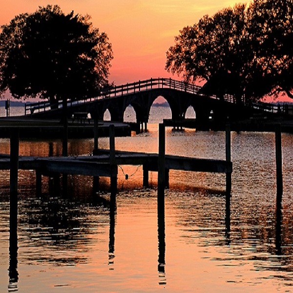 The beautiful Corolla Bridge leads to Corolla Park.