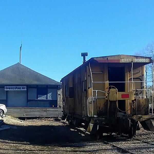 Spruce Pine’s Depot with its Old Caboose. 