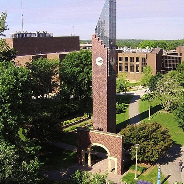 The campus of Minnesota State University at Mankato provides many indoor recreational activities for visitors, including a rock wall and ice hockey. 