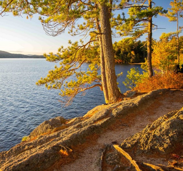 The Lakes Region of New Hampshire is a four season destination. Fall colors peak about mid- to late-September. 