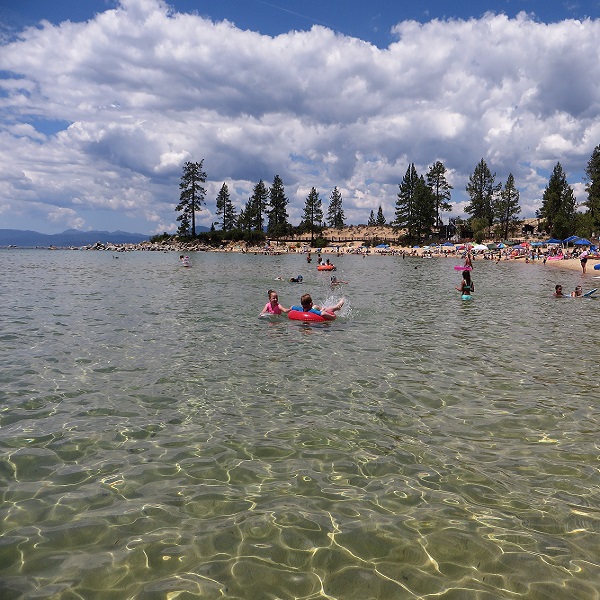 Sand Harbor, a Nevada State Park in Incline Village, provides a sandy beach experience on beautiful Lake Tahoe. 