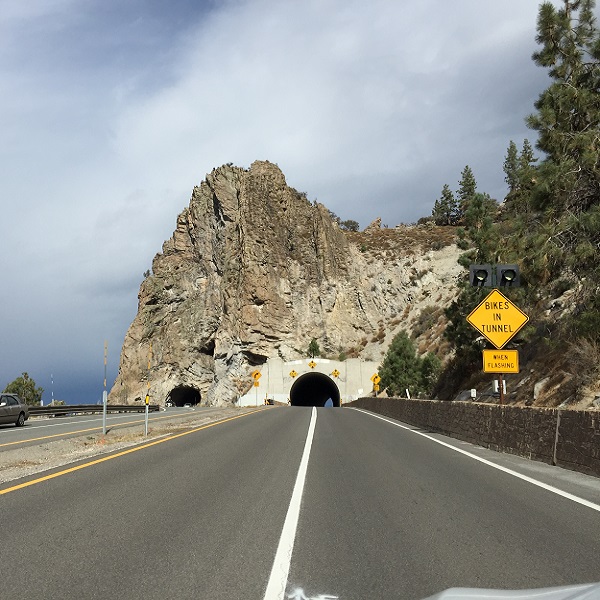 Cave Rock on Lake Tahoe-Eastshore Drive, also known as US Highway 50. 