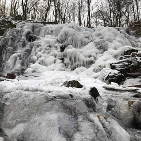 Ramapo Falls in winter. 
