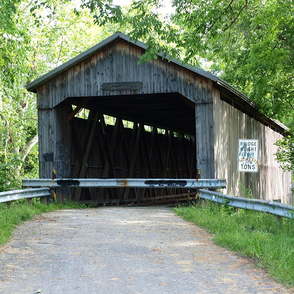 The bridge, which spans White Oak Creek, is closed to the public. 