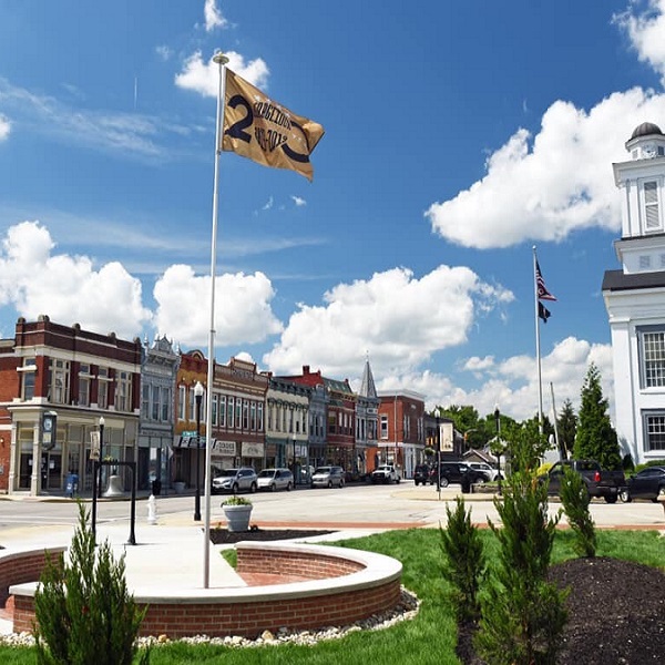 Georgetown Historic District has 17 acres with over 40 historic buildings. 
