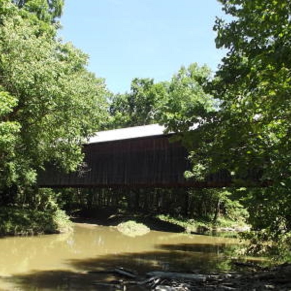 At 162 feet, the bridge spans the Eagle Creek and is sometime referred to by that name. 