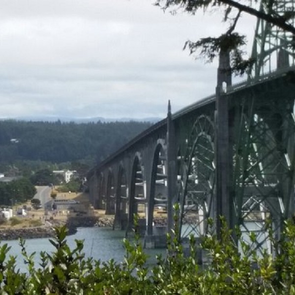 The bridge over the Umpqua River in Reedsport was one of the many bridge projects of Conde McCullough, Oregon's Master Bridge Designer and Builder during the construction of Highway 101 through Oregon.