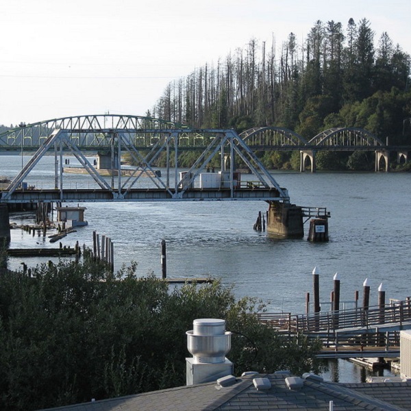 The Umpqua River in Reedsport, Oregon.
