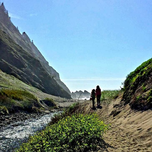 A pathway from the campground provides Pacific coast beach access. 