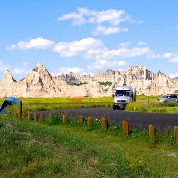 Cedar Pass Campground has 96 level sites for RVs and tents. 