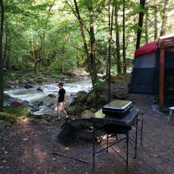 The most desired and most difficult to secure campsites are those right alongside the Little River. 