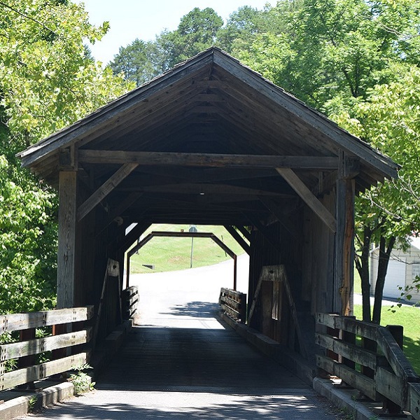 The Harrisburg Covered Bridge is a single-lane structure currently open to traffic. 