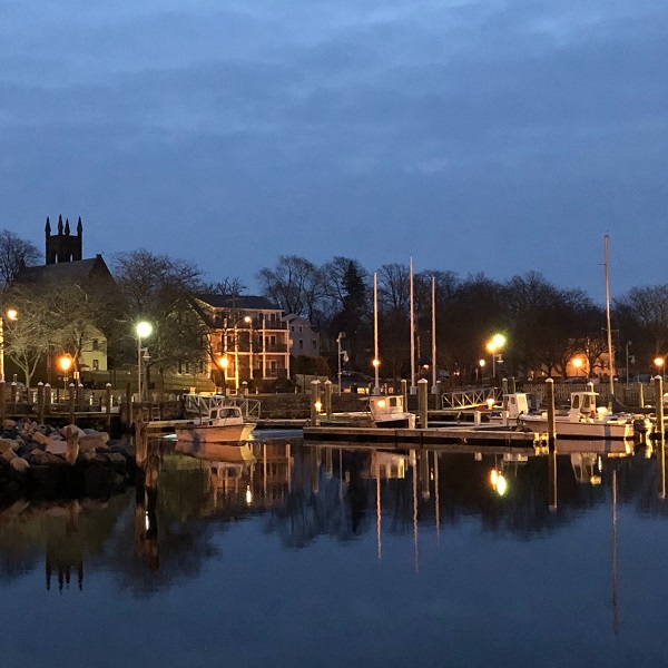 The Bristol waterfront by night. 