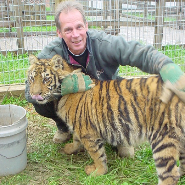 As a rescue zoo, co-owner Mike Kilby takes in animals that have been retired from other zoos, confiscated, or abused.