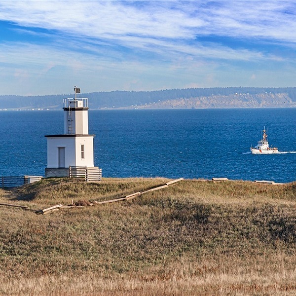 Patos Island Lighthouse is located on the northern tip of Patos Island, one of the more remote and least developed islands in the San Juan archipelago.