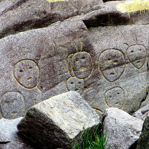 At the base of the Great Falls is a prehistoric petroglyph site, located about 50 feet south of the Vilas Bridge. 