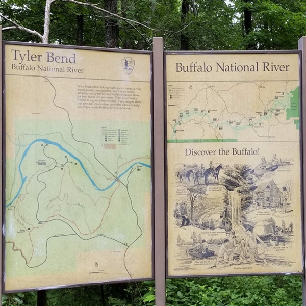 The Buffalo National River is a 135-mile-long river that flows through the Ozark Mountains near Harrison. 