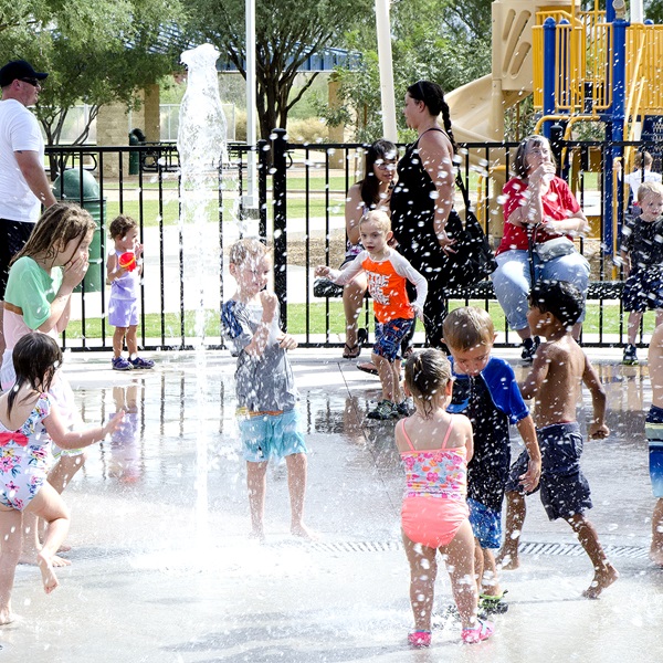 Children and adults alike enjoy multiple spray features, including jets, bubblers, and misters. 