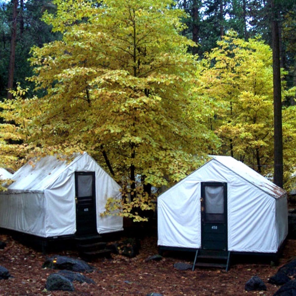 For those without camping equipment, stays in Curry Village include tent cabins and yurts. 