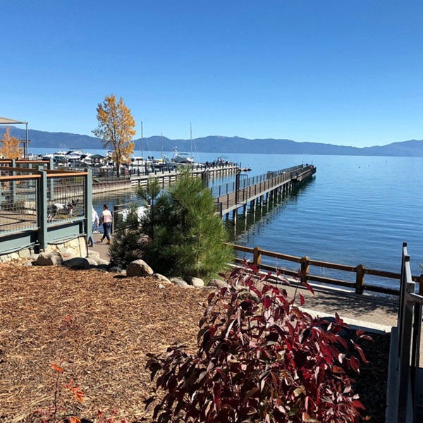 Tahoe City sits on the shores of Lake Tahoe, the second deepest in the United States, the depth of which contributes to its iconic blue color. 