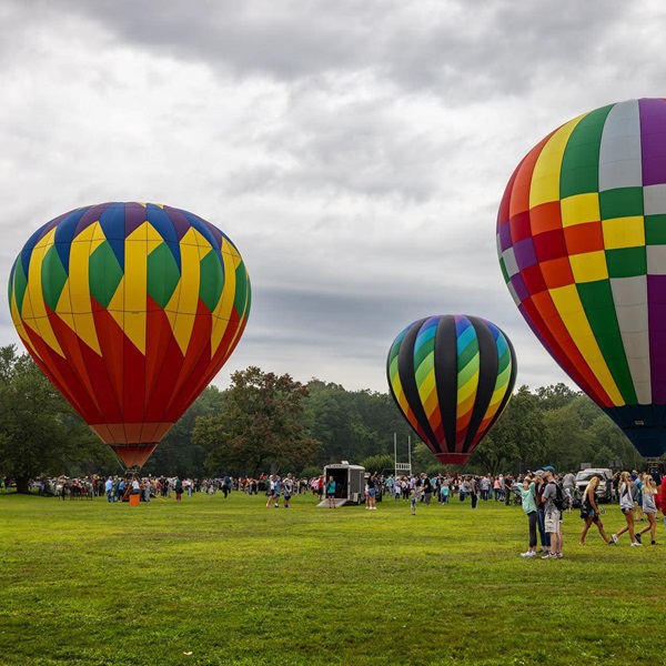Spectators can participate in a tethered balloon ride, offering them breathtaking views of the festival and landscape from above. 