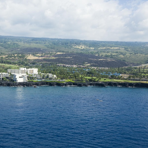 The Kahaluu-Keauhou coastline in West Hawaii on the Kona Coast. 