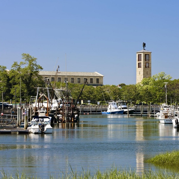 The Church of the Transfiguration stands out on the town skyline and boasts New England's largest functioning pipe organ. 