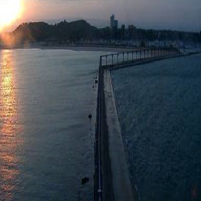 Michigan City at sunrise