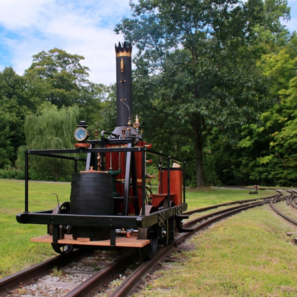 Visitors can see a wide array of steam-powered vehicles, including this Tom Thumb. 