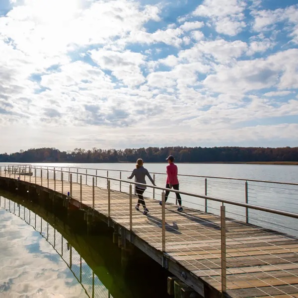 Visitors can paddle through history by canoeing along the Patuxent River to explore colonial plantations like Sotterley, Point Lookout State Park, and St. Clement's Island, where Maryland was founded in 1634. 